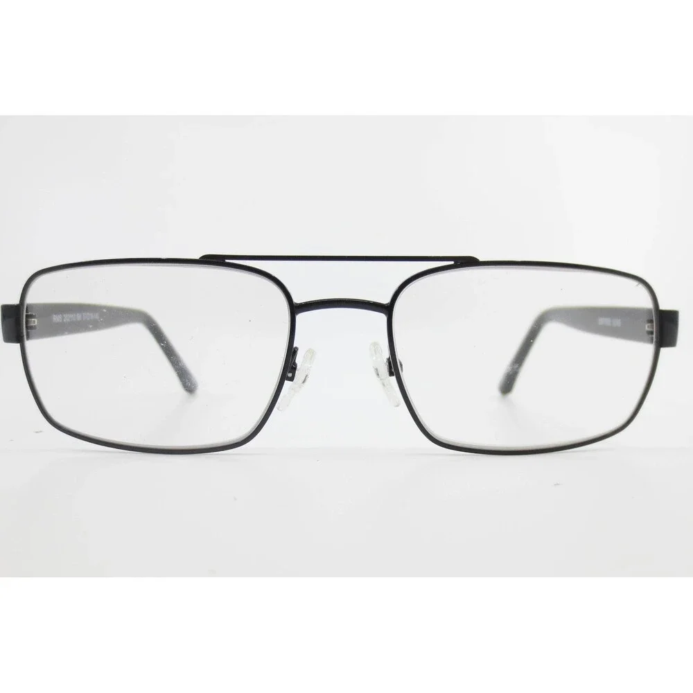 Robert Mitchel Suns Eyeglass Frames Black Rectangular Double Bridge RMS
